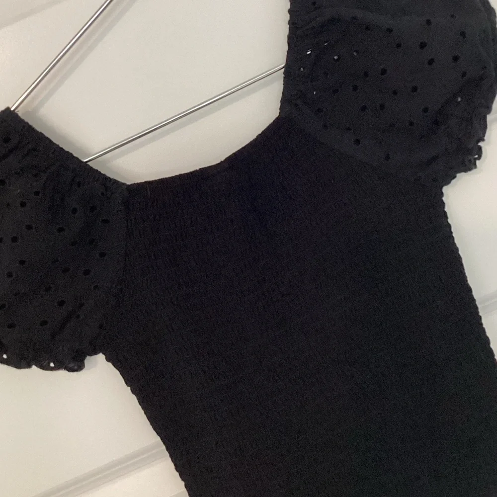 * Art Class Black Eyelet Smocked Top Size 8